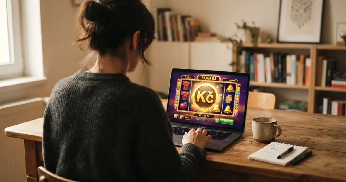 Hráč u počítače prohlíží nabídku registračních bonusů v online casinu