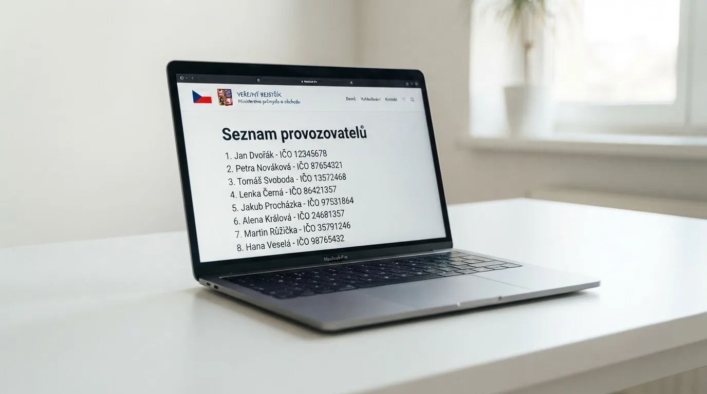 Veřejný registr Ministerstva financí ČR s výpisem držitelů základního povolení k provozování hazardních her